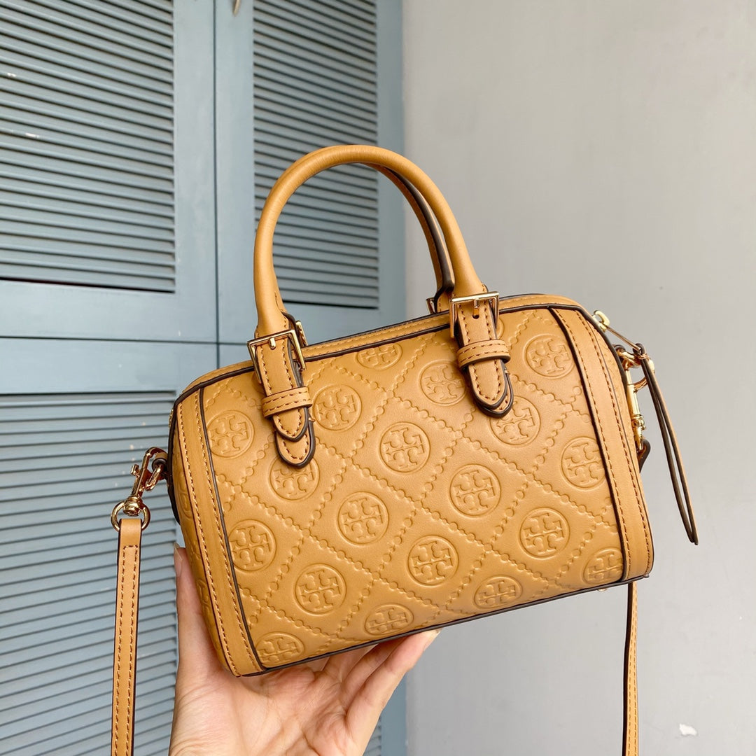 PETITE T MONOGRAM BARREL BAG