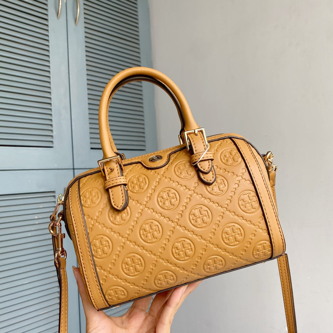 PETITE T MONOGRAM BARREL BAG