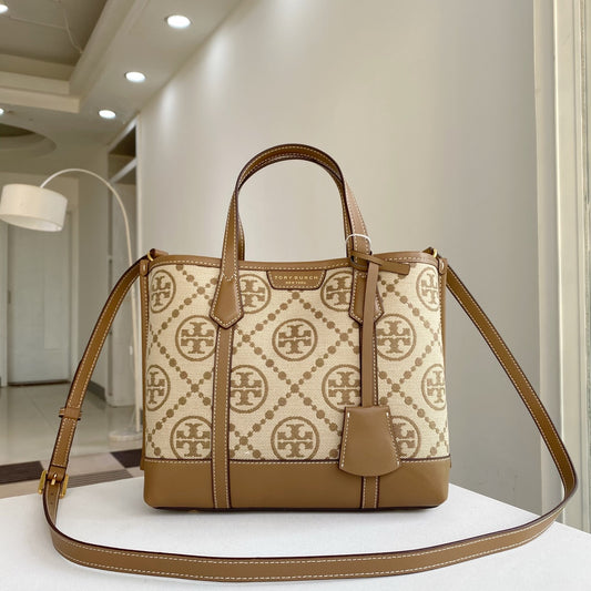 T MONOGRAM ZIP TOTE