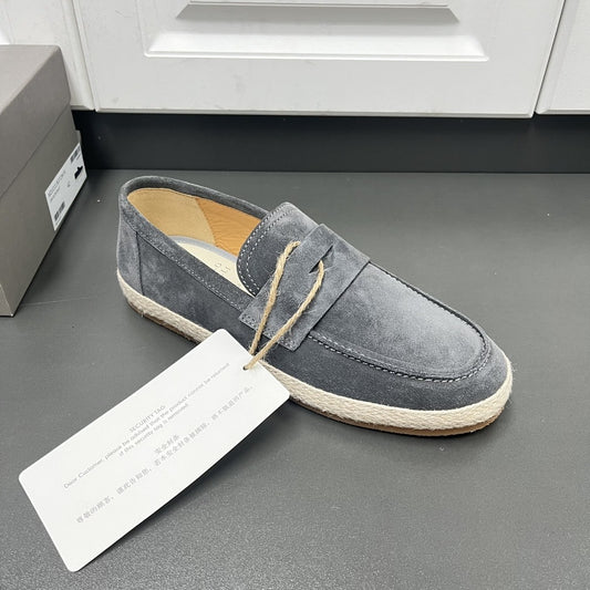 Washed suede loafer sneakers