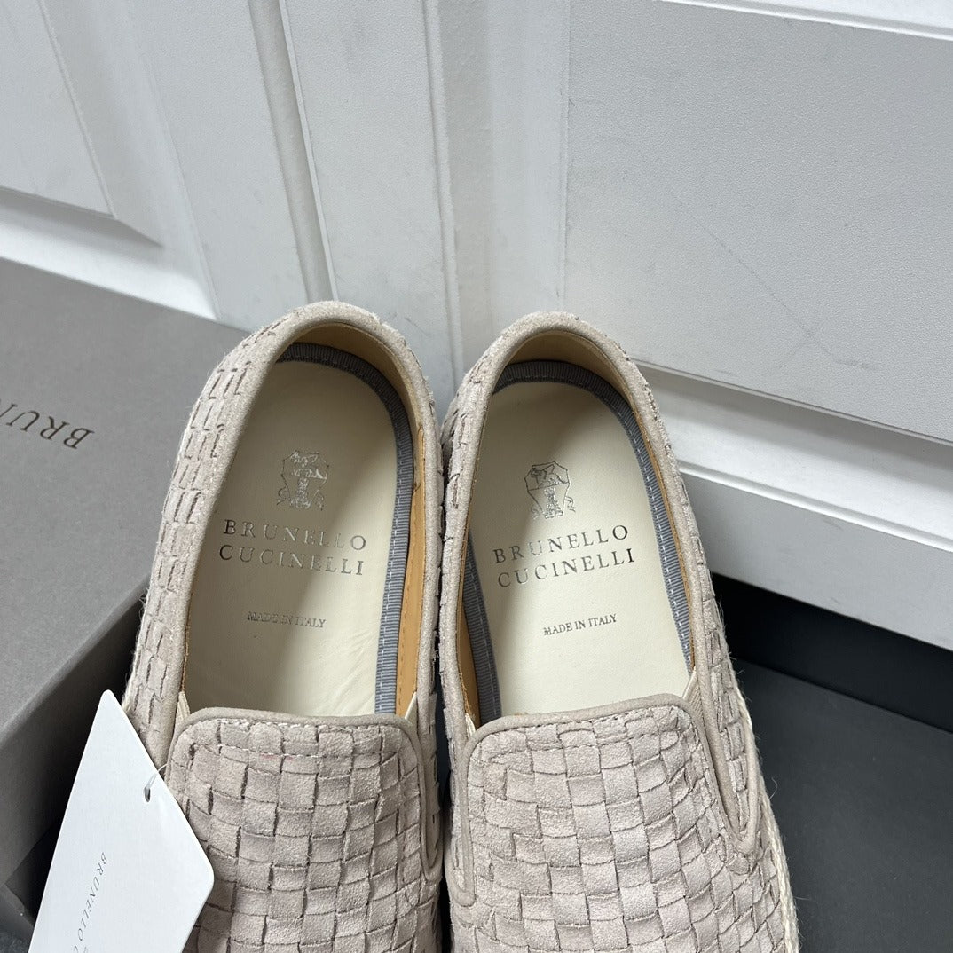 Brunello Cucinelli Braided suede espadrille