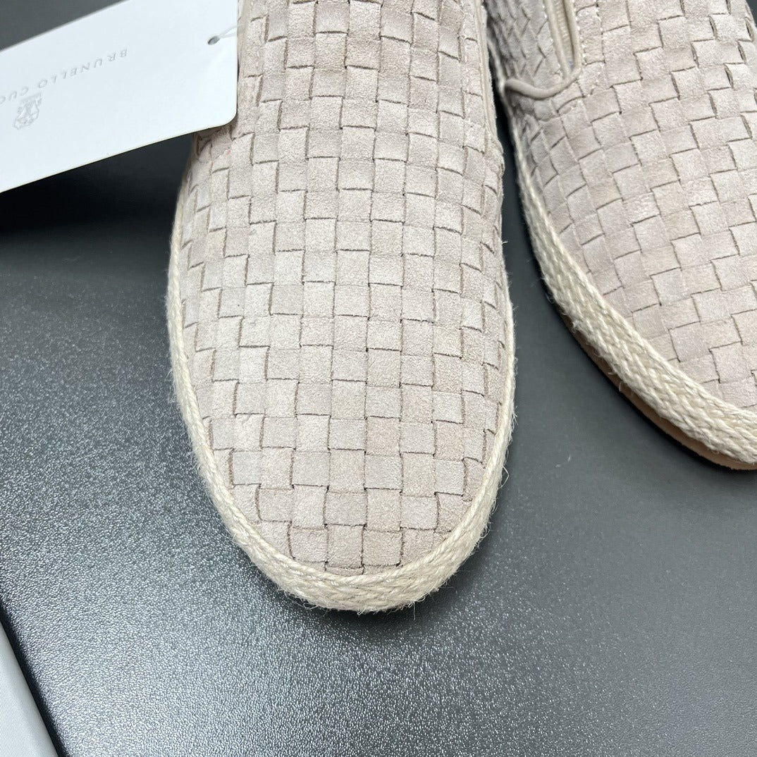 Brunello Cucinelli Braided suede espadrille