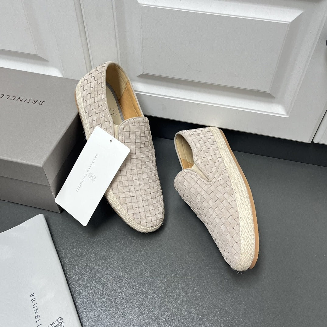 Brunello Cucinelli Braided suede espadrille