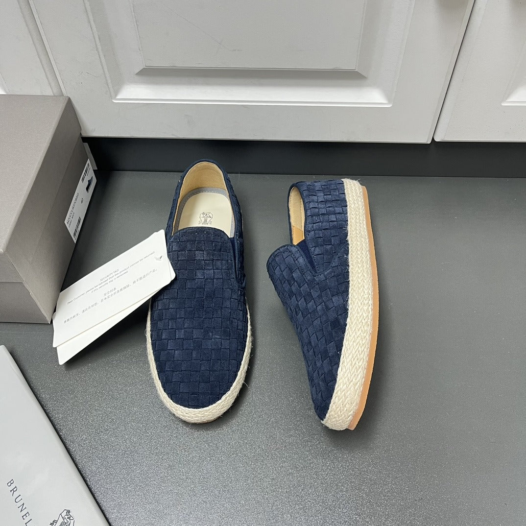 Brunello Cucinelli Braided suede espadrille