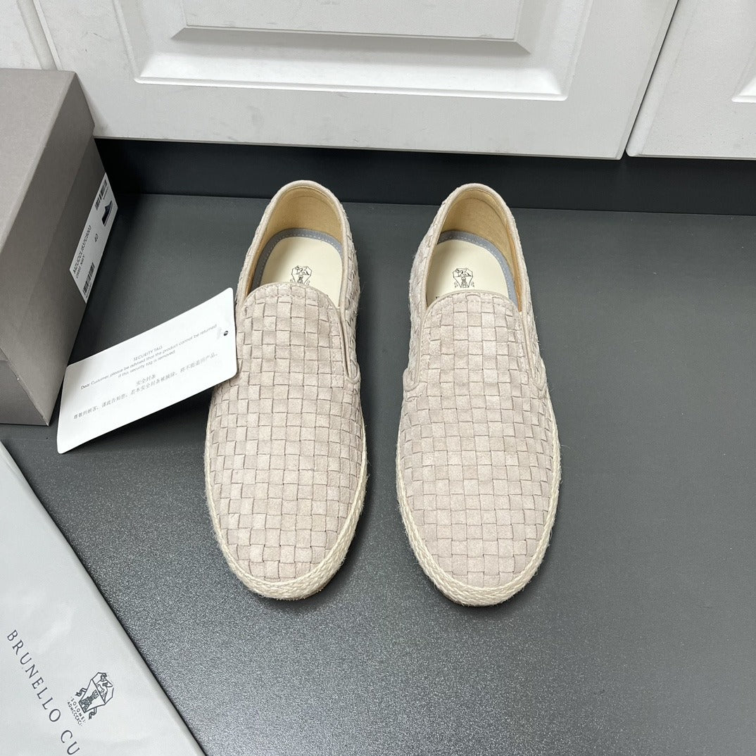 Brunello Cucinelli Braided suede espadrille