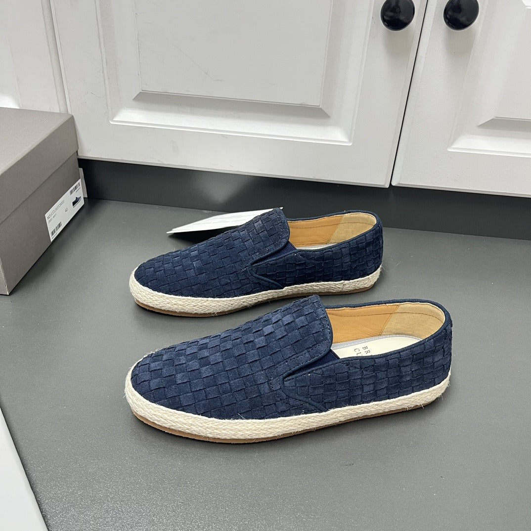 Brunello Cucinelli Braided suede espadrille