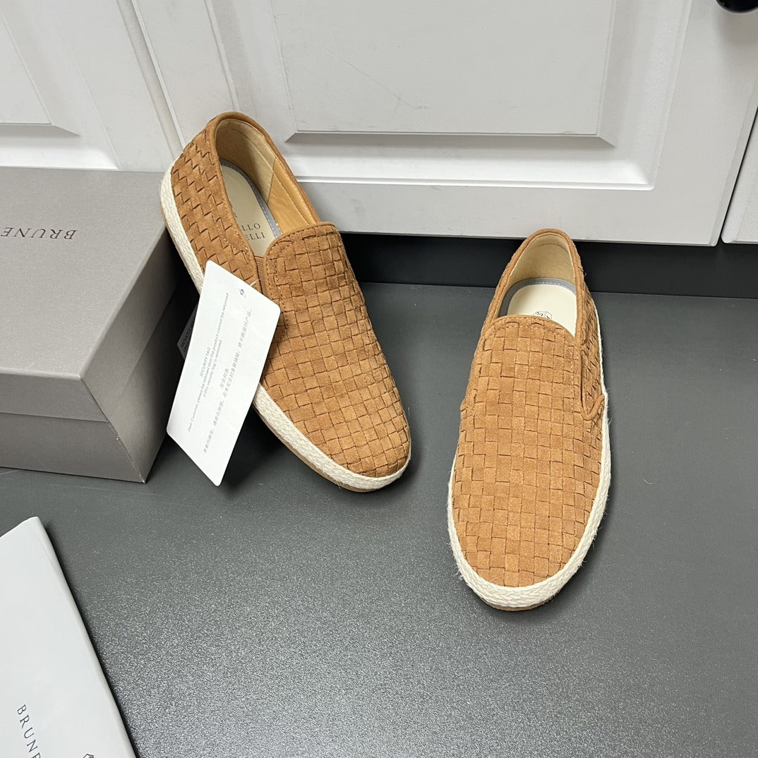 Brunello Cucinelli Braided suede espadrille