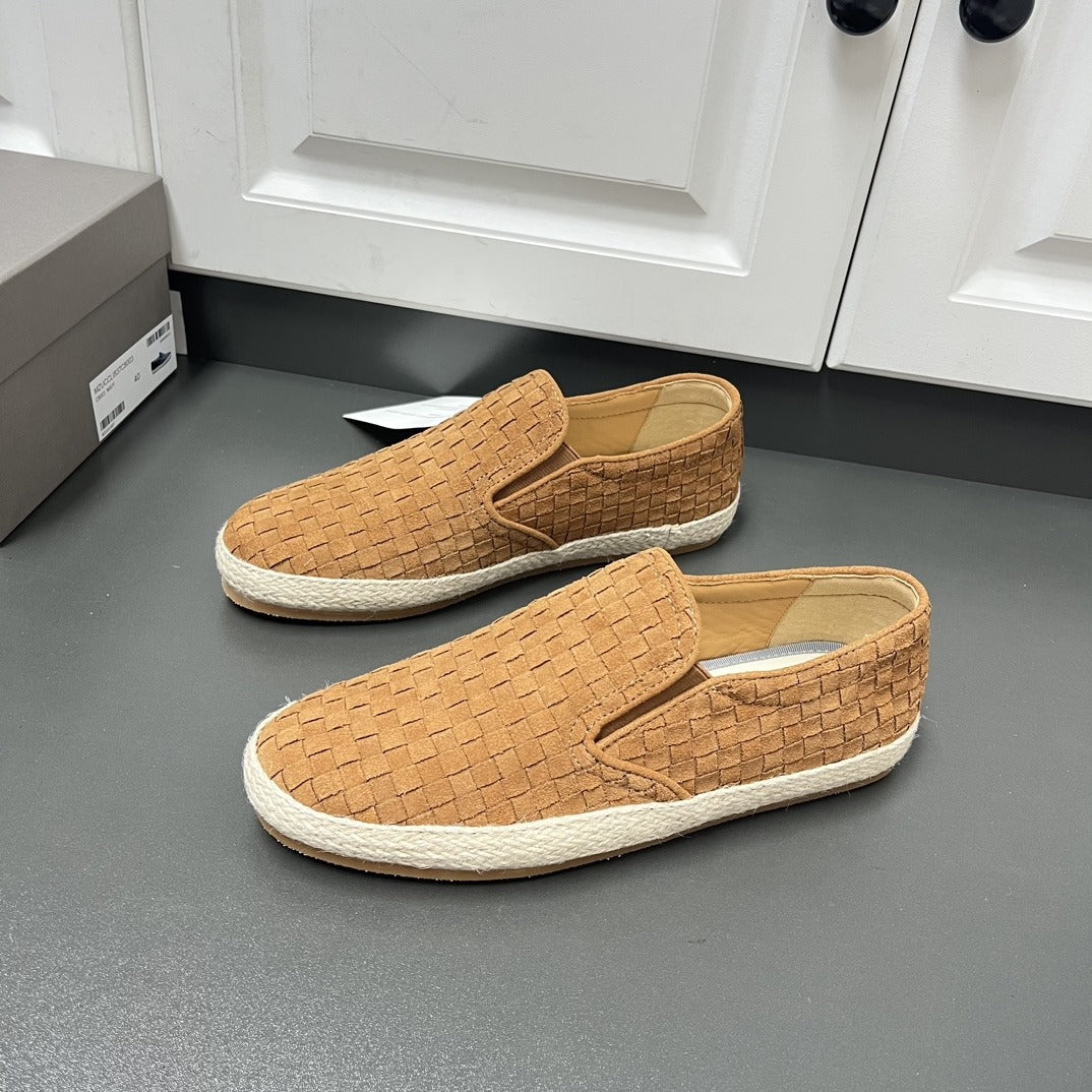 Brunello Cucinelli Braided suede espadrille