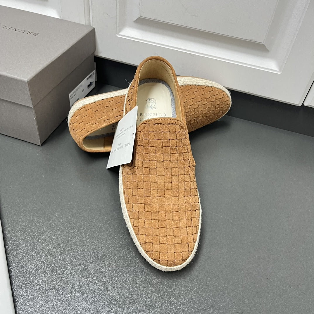 Brunello Cucinelli Braided suede espadrille