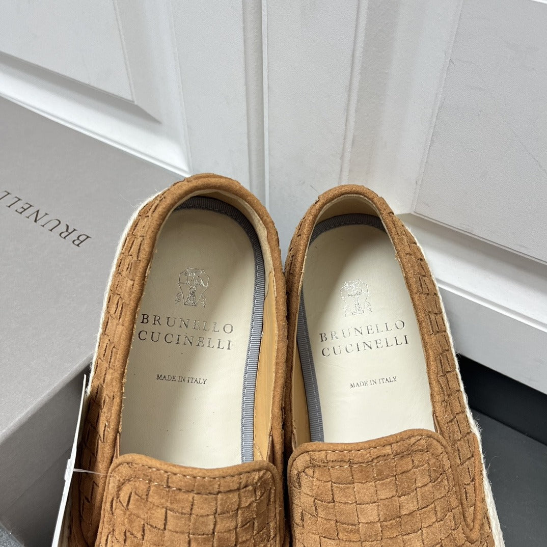 Brunello Cucinelli Braided suede espadrille