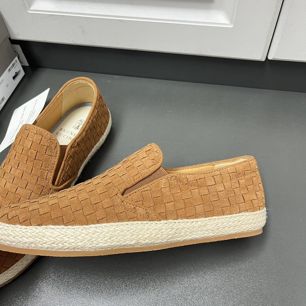 Brunello Cucinelli Braided suede espadrille