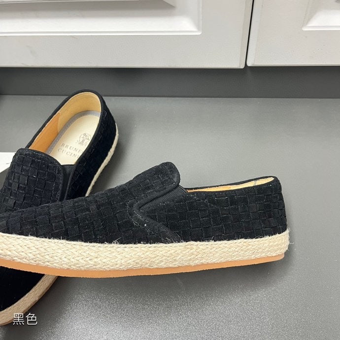 Brunello Cucinelli Braided suede espadrille