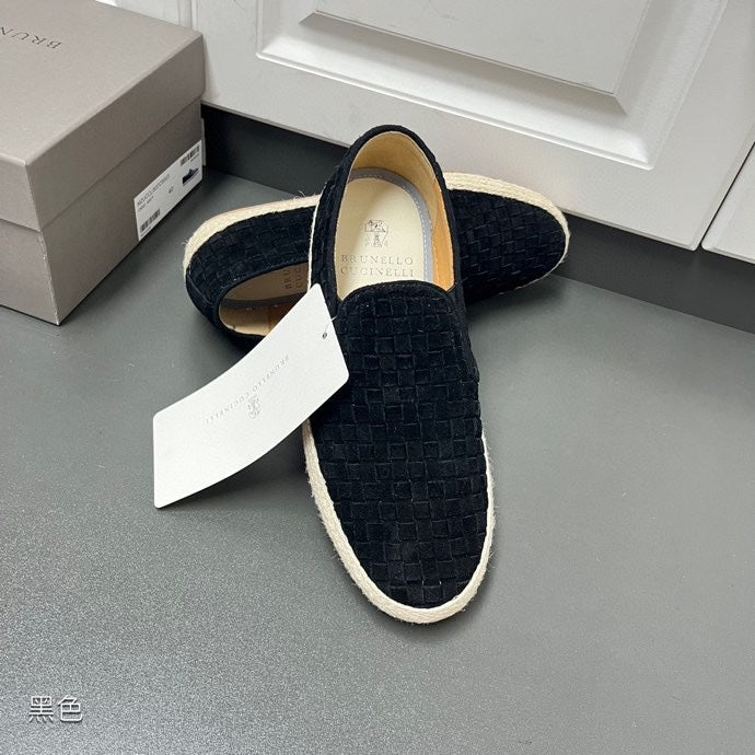 Brunello Cucinelli Braided suede espadrille