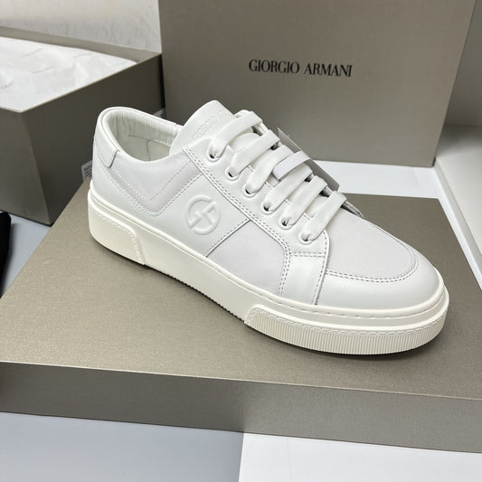 LEATHER AND FABRIC SNEAKERS