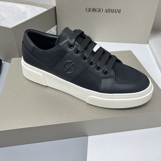 LEATHER AND FABRIC SNEAKERS